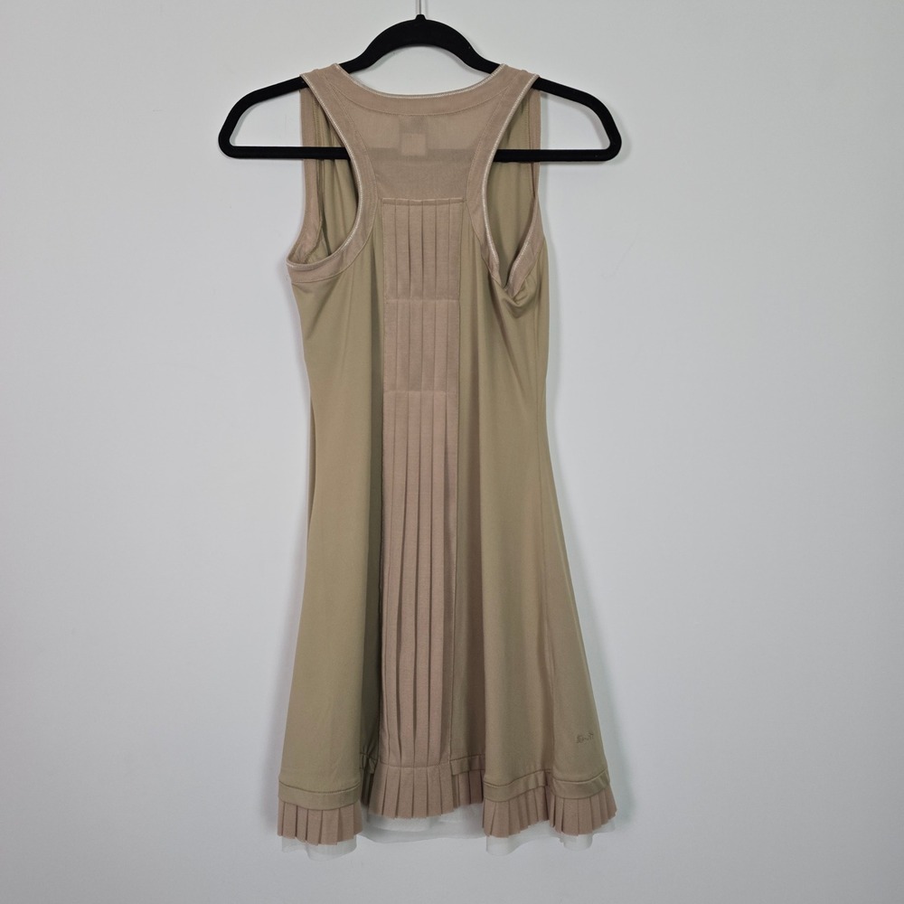 Nike Maria Sharapova Tennis Dress Small Tan Pleated Fit Dry Racerback Athleisure - Picture 6 of 13